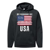 My Pronouns Are USA We The People 1776 USA Flag 4th Of July We The People 17 Performance Fleece Hoodie