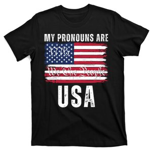 My Pronouns Are USA We The People 1776 USA Flag 4th Of July We The People 17 T-Shirt