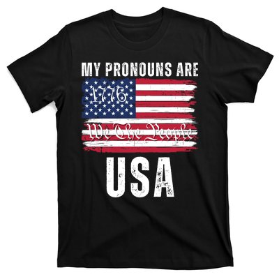 My Pronouns Are USA We The People 1776 USA Flag 4th Of July We The People 17 T-Shirt