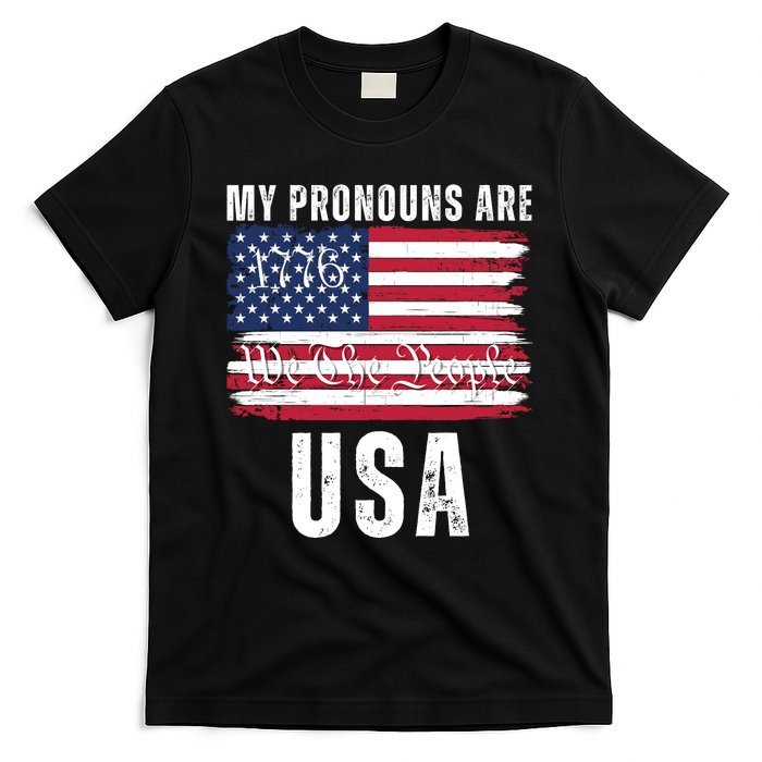 My Pronouns Are USA We The People 1776 USA Flag 4th Of July We The People 17 T-Shirt