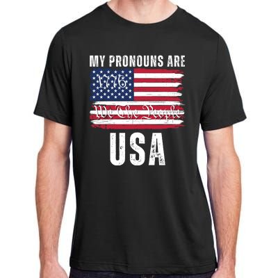 My Pronouns Are USA We The People 1776 USA Flag 4th Of July We The People 17 Adult ChromaSoft Performance T-Shirt