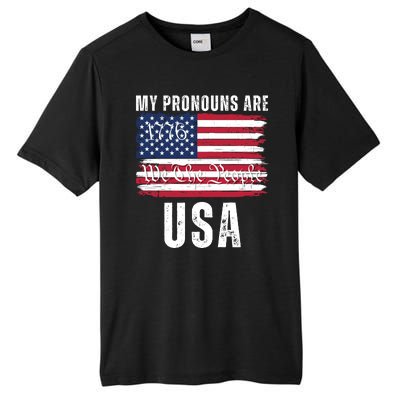 My Pronouns Are USA We The People 1776 USA Flag 4th Of July We The People 17 Tall Fusion ChromaSoft Performance T-Shirt