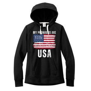 My Pronouns Are USA We The People 1776 USA Flag 4th Of July We The People 17 Women's Fleece Hoodie