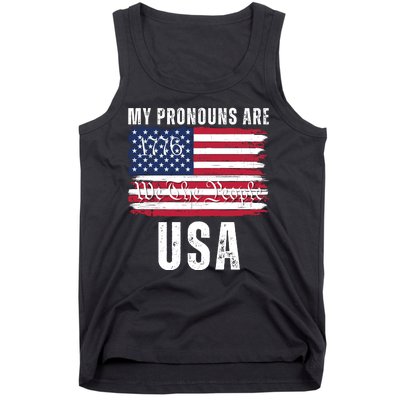 My Pronouns Are USA We The People 1776 USA Flag 4th Of July We The People 17 Tank Top