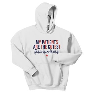 My Patients Are The Cutest Firecrackers, 4th Of July Nurse Kids Hoodie