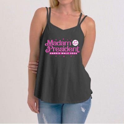 Madam President And Tim Kamala Harris And Tim Walz 2024 Women's Strappy Tank