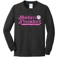 Madam President And Tim Kamala Harris And Tim Walz 2024 Kids Long Sleeve Shirt