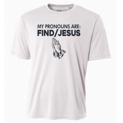 My Pronouns Are Find Jesus Christian Cooling Performance Crew T-Shirt