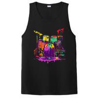 Melting Pop Art Drum Set Funny Drummer Musician Music Outfit PosiCharge Competitor Tank