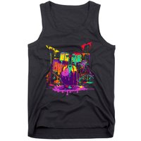 Melting Pop Art Drum Set Funny Drummer Musician Music Outfit Tank Top