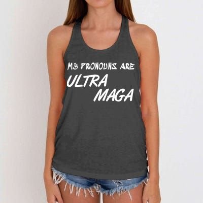 My Pronouns Are Ultra Maga Women's Knotted Racerback Tank