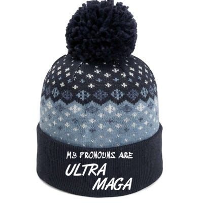 My Pronouns Are Ultra Maga The Baniff Cuffed Pom Beanie