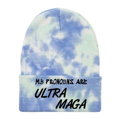 My Pronouns Are Ultra Maga Tie Dye 12in Knit Beanie