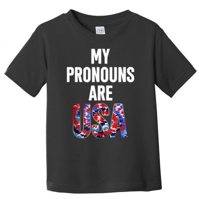 My Pronouns Are Usa 4th Of July American Flag Toddler T-Shirt