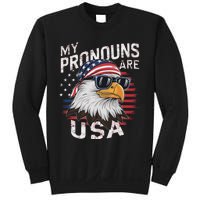 My Pronouns Are Usa Patriotic Eagle Funny 4th Of July Sweatshirt