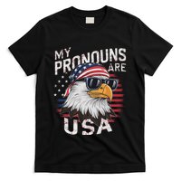 My Pronouns Are Usa Patriotic Eagle Funny 4th Of July T-Shirt