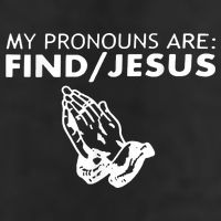 My Pronouns Are Find Jesus Retro Apparel Garment-Dyed Fleece Hoodie