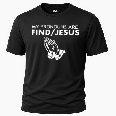 My Pronouns Are Find Jesus Retro Apparel Performance Shirt