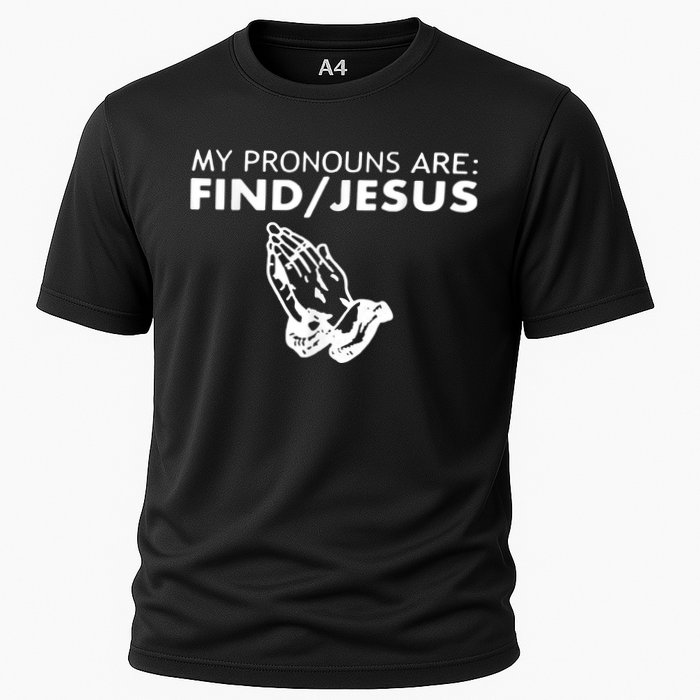 My Pronouns Are Find Jesus Retro Apparel Performance Shirt