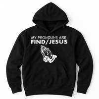 My Pronouns Are Find Jesus Retro Apparel Hoodie