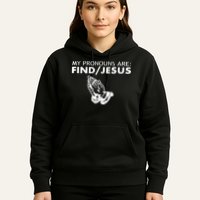 My Pronouns Are Find Jesus Retro Apparel Hoodie