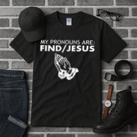 My Pronouns Are Find Jesus Retro Apparel Tall T-Shirt