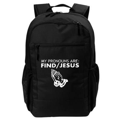 My Pronouns Are Find Jesus Retro Apparel Backpack