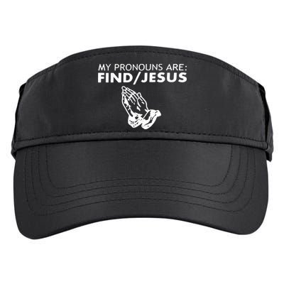 My Pronouns Are Find Jesus Retro Apparel Adult Drive Performance Visor