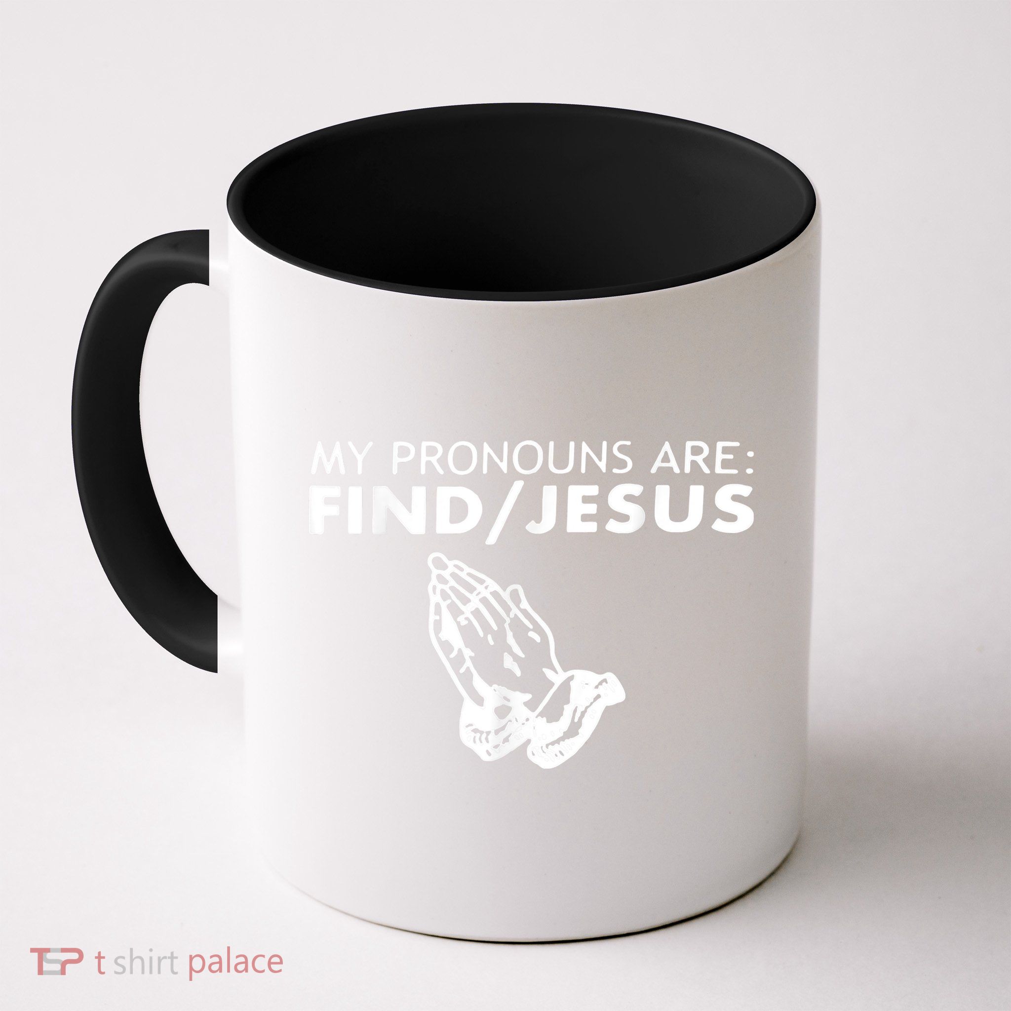 My Pronouns Are Find Jesus Retro Apparel Mug