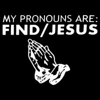 My Pronouns Are Find Jesus Retro Apparel Drawstring Bag
