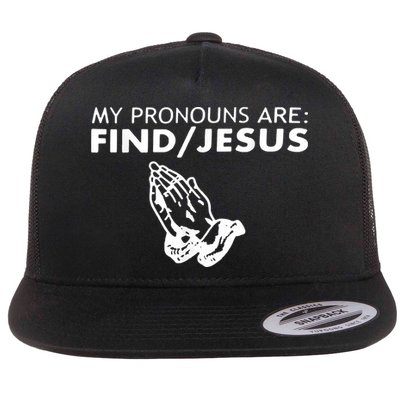 My Pronouns Are Find Jesus Retro Apparel Flatbill Hat