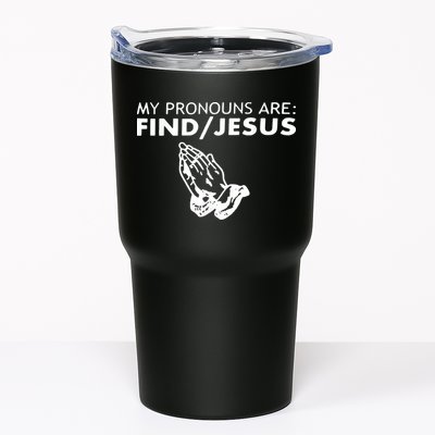My Pronouns Are Find Jesus Retro Apparel Tumbler