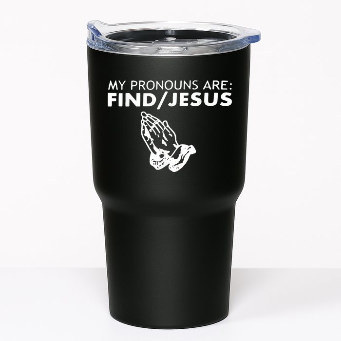 My Pronouns Are Find Jesus Retro Apparel Tumbler