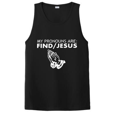 My Pronouns Are Find Jesus Retro Apparel PosiCharge Competitor Tank
