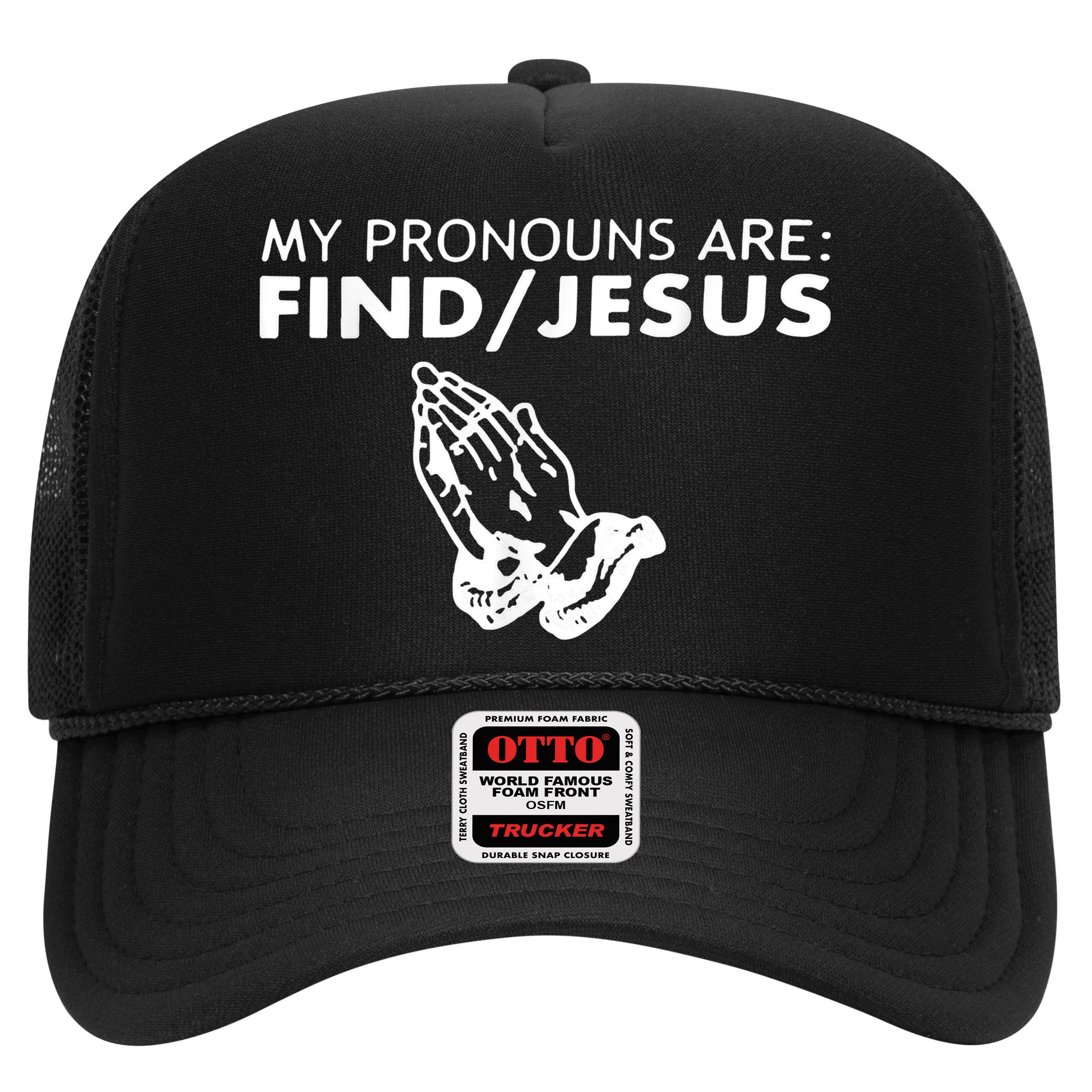 My Pronouns Are Find Jesus Retro Apparel Hat