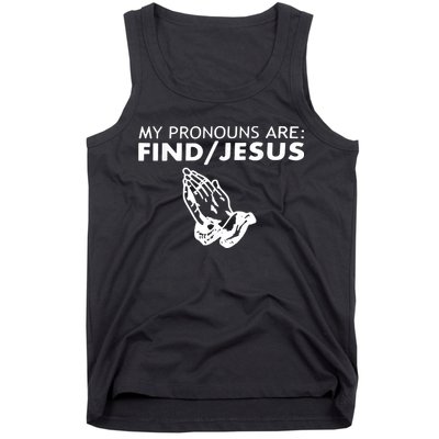My Pronouns Are Find Jesus Retro Apparel Tank Top