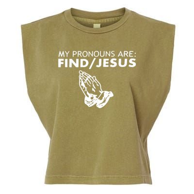 My Pronouns Are Find Jesus Retro Apparel Garment-Dyed Women's Muscle Tee