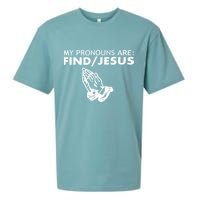 My Pronouns Are Find Jesus Retro Apparel Sueded Cloud Jersey T-Shirt