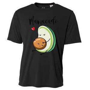 Mamacado Pregnancy Announcement Funny Avocado Pregnant Mom Cooling Performance Crew T-Shirt