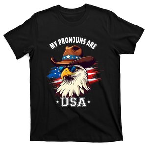 My Pronouns Are Usa Eagle American Flag T-Shirt