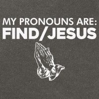 My Pronouns Are Find Jesus Praying Hands Cotton Canvas Backpack
