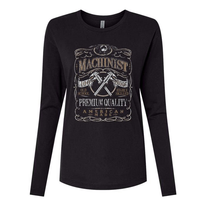 Machinist Patriotic American 100 Proof Gift Womens Cotton Relaxed Long Sleeve T-Shirt