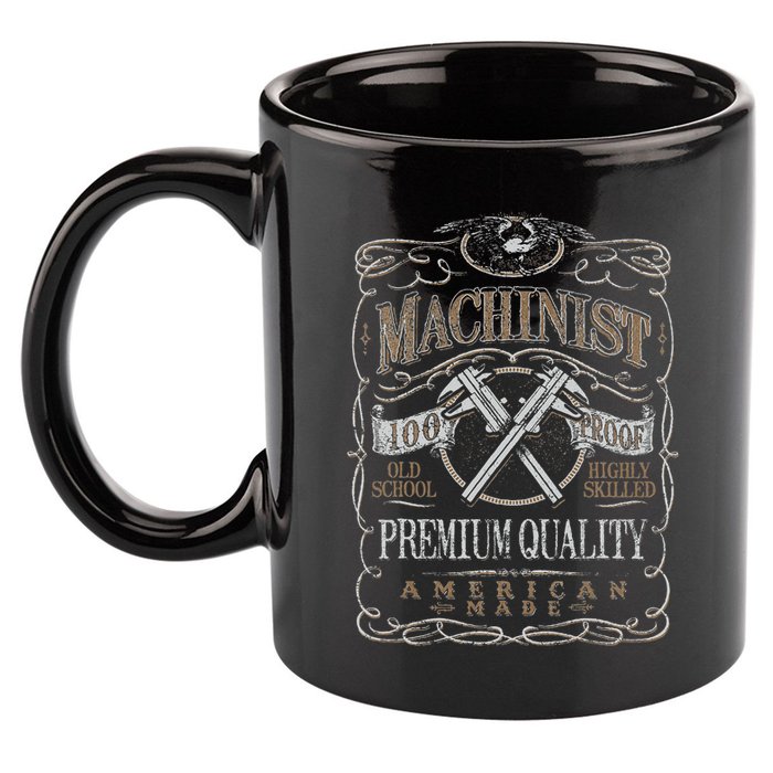 Machinist Patriotic American 100 Proof Gift 11oz C Handle Ceramic Mug