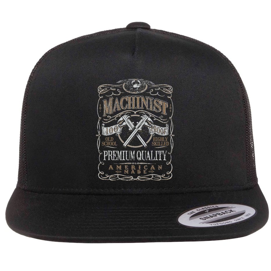 Machinist Patriotic American 100 Proof Gift Flat Bill Trucker Hat