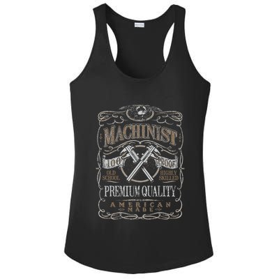 Machinist Patriotic American 100 Proof Gift Ladies PosiCharge Competitor Racerback Tank