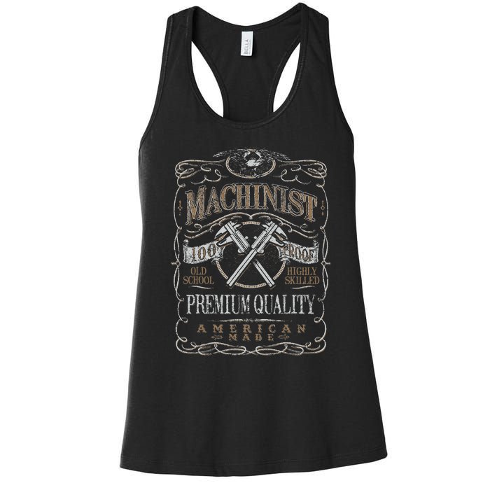 Machinist Patriotic American 100 Proof Gift Women's Racerback Tank