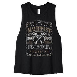 Machinist Patriotic American 100 Proof Gift Women's Racerback Cropped Tank