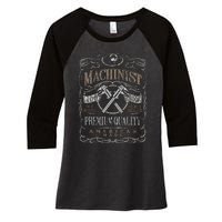 Machinist Patriotic American 100 Proof Gift Women's Tri-Blend 3/4-Sleeve Raglan Shirt