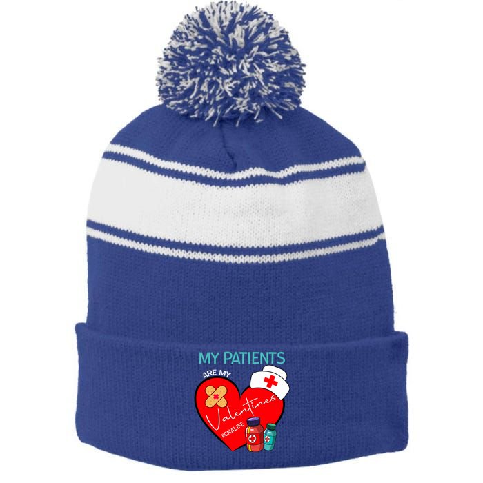 My Patients Are My Valentines #Cnalife Nurse Love Gift Stripe Pom Pom Beanie