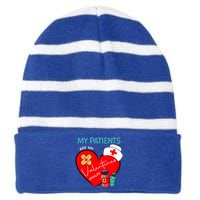 My Patients Are My Valentines #Cnalife Nurse Love Gift Striped Beanie with Solid Band